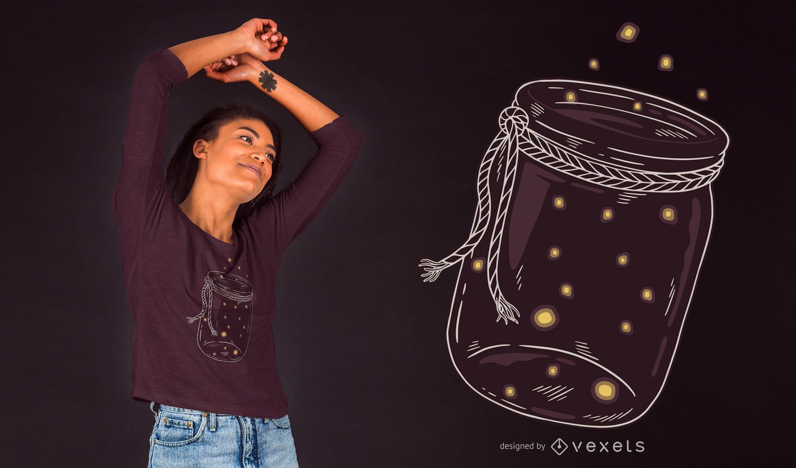 Dise?o de camiseta Firefly Jar