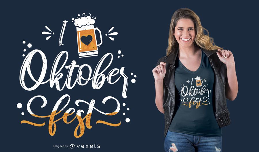Amo el diseño de la camiseta de las letras de Oktoberfest Amo el diseño de la camiseta de las letras de Oktoberfest