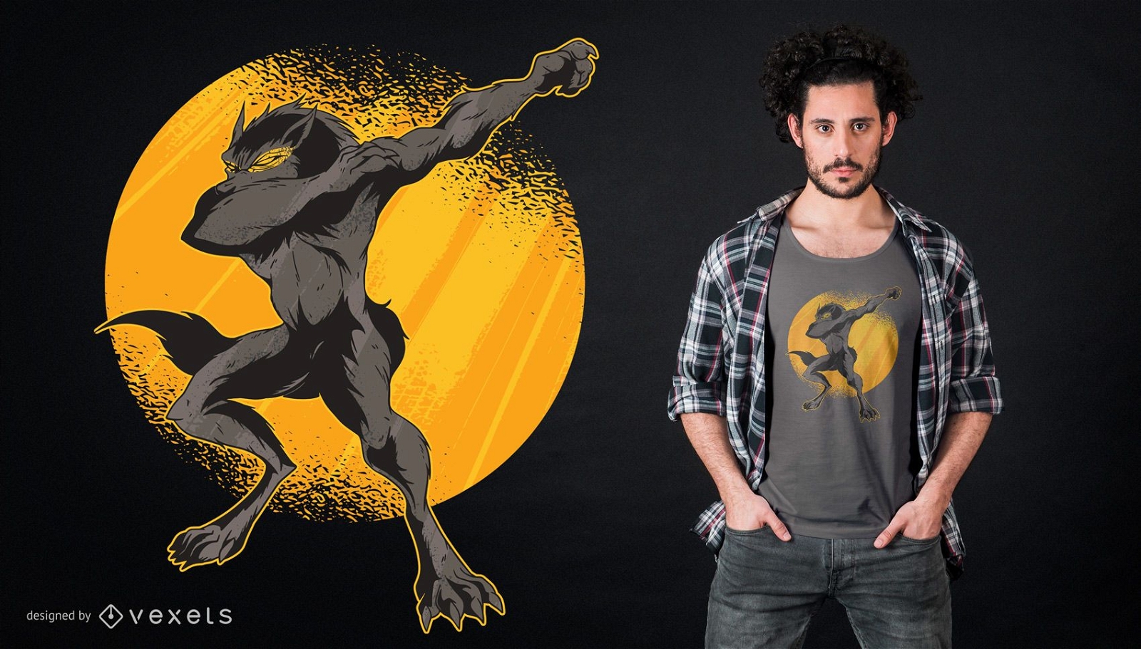Dabbing Werewolf T-shirt Design
