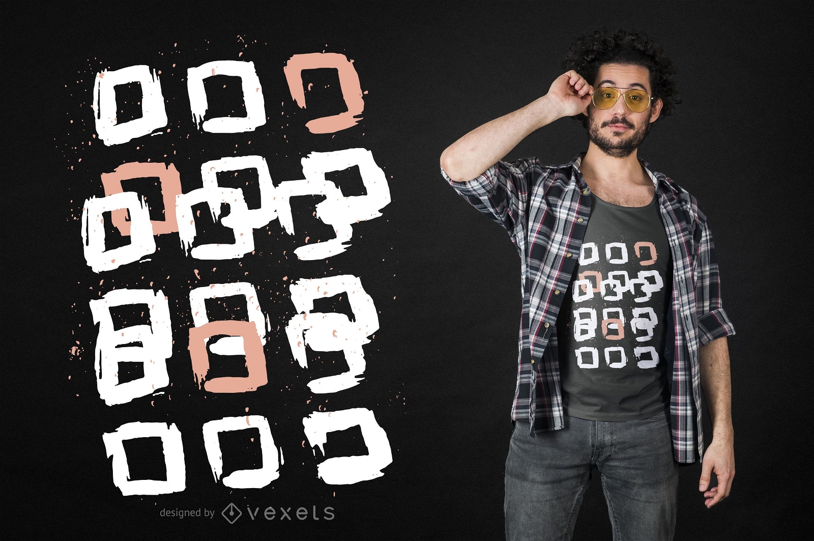 Abstract paint squares t-shirt design