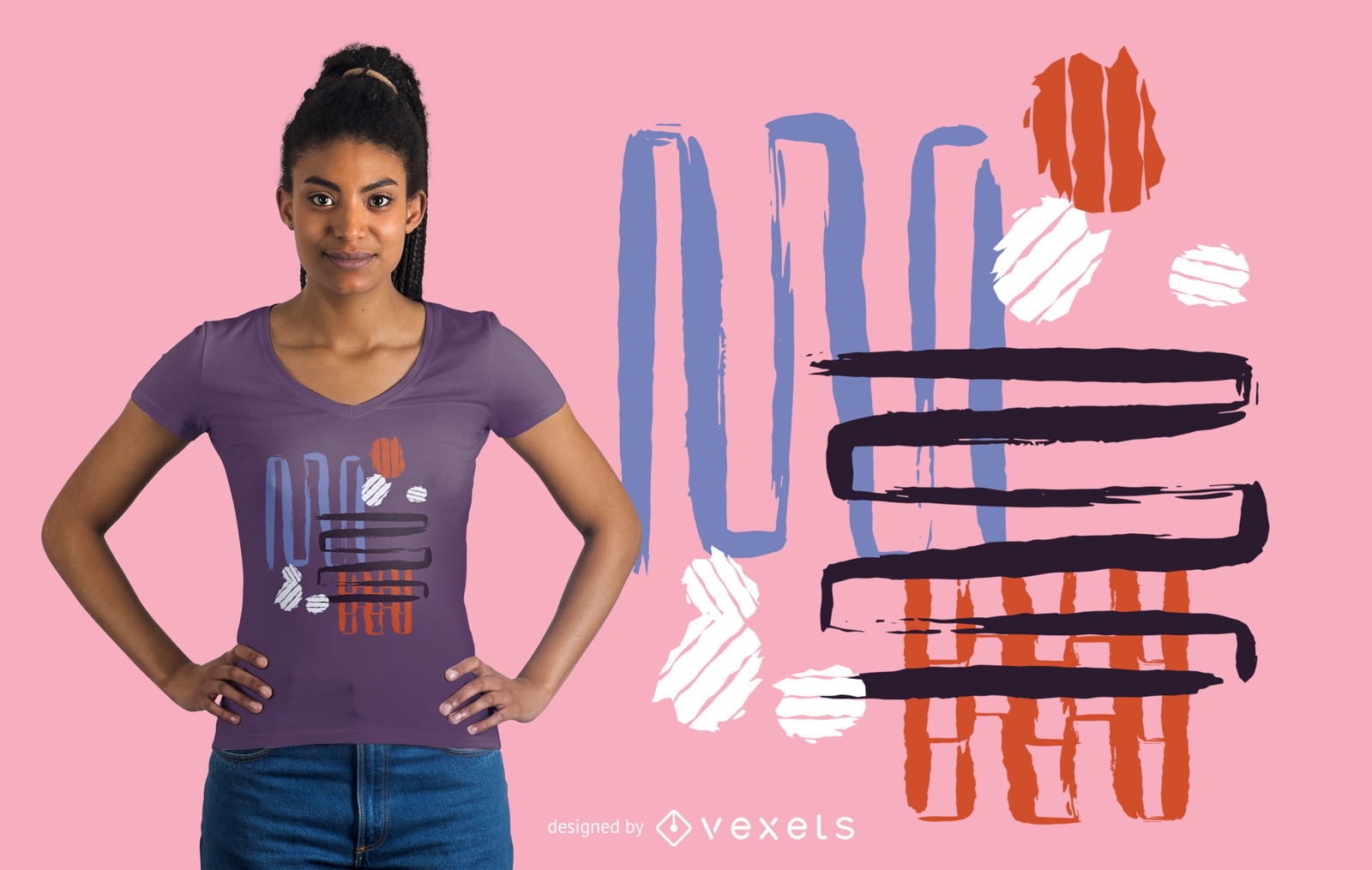 Design abstrato de camisetas multicoloridas