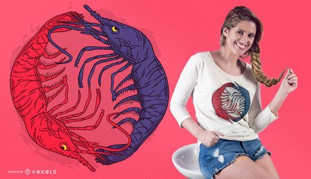 Lobster yin yang t-shirt design Lobster yin yang t-shirt design