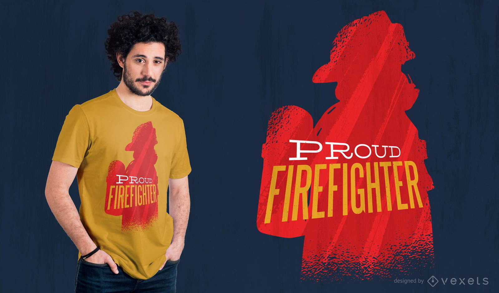 Diseño de camiseta de bombero orgulloso