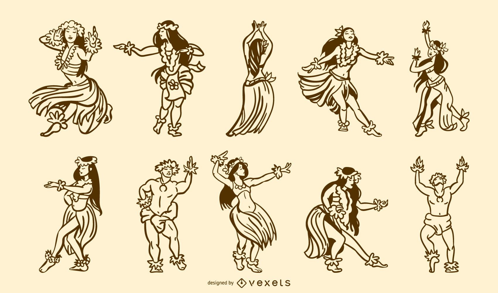 Hawaiian dancers stroke pack