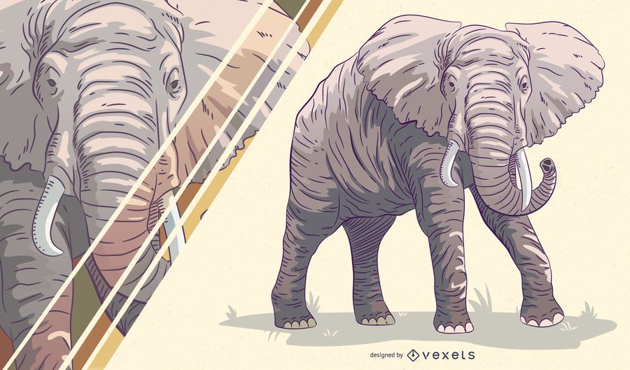Ilustración artística de elefante Ilustración artística de elefante