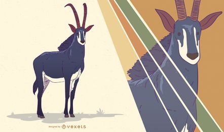 Ilustración de antílope sable Ilustración de antílope sable