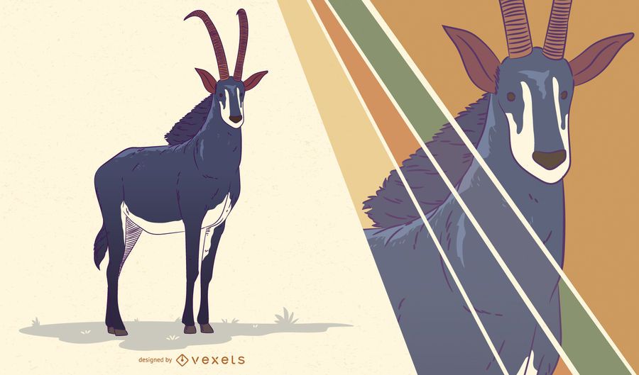 Ilustración de antílope sable Ilustración de antílope sable