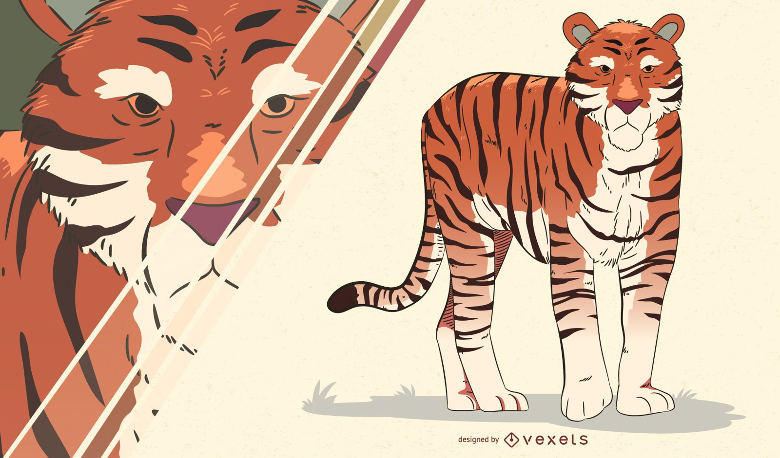 Ilustração artística do tigre