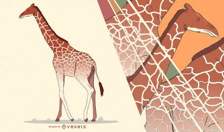 Ilustração artística de girafa Ilustração artística de girafa