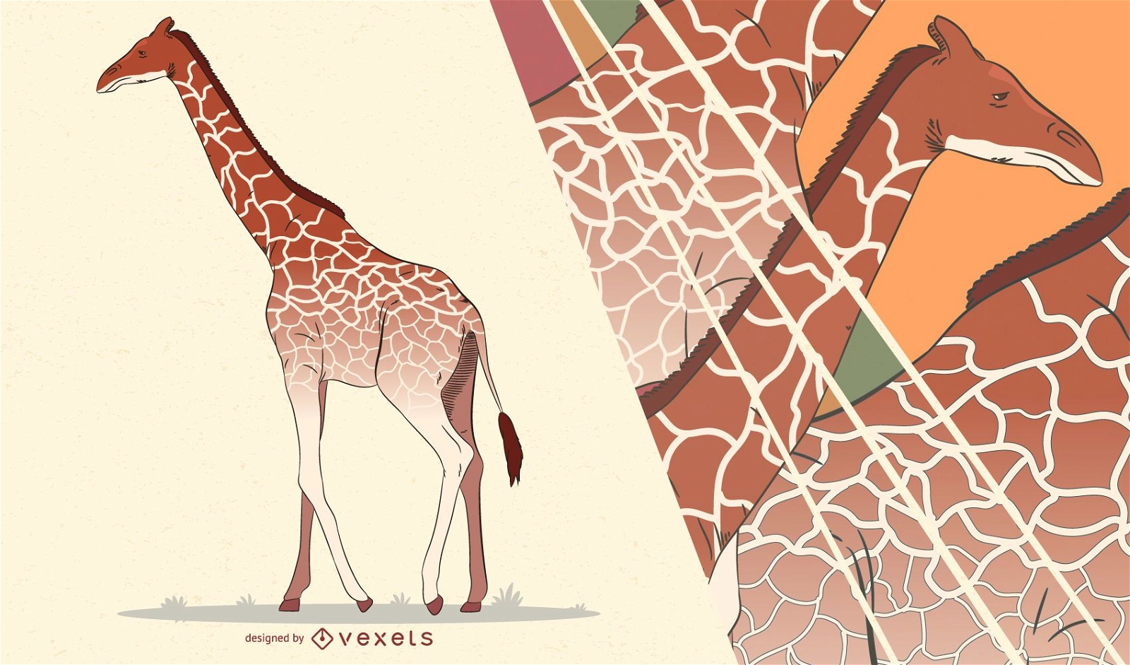 Künstlerische Illustration der Giraffe