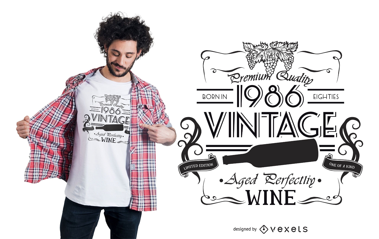 Diseño de camiseta vino vintage