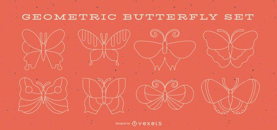 Geometric butterfly line set Geometric butterfly line set