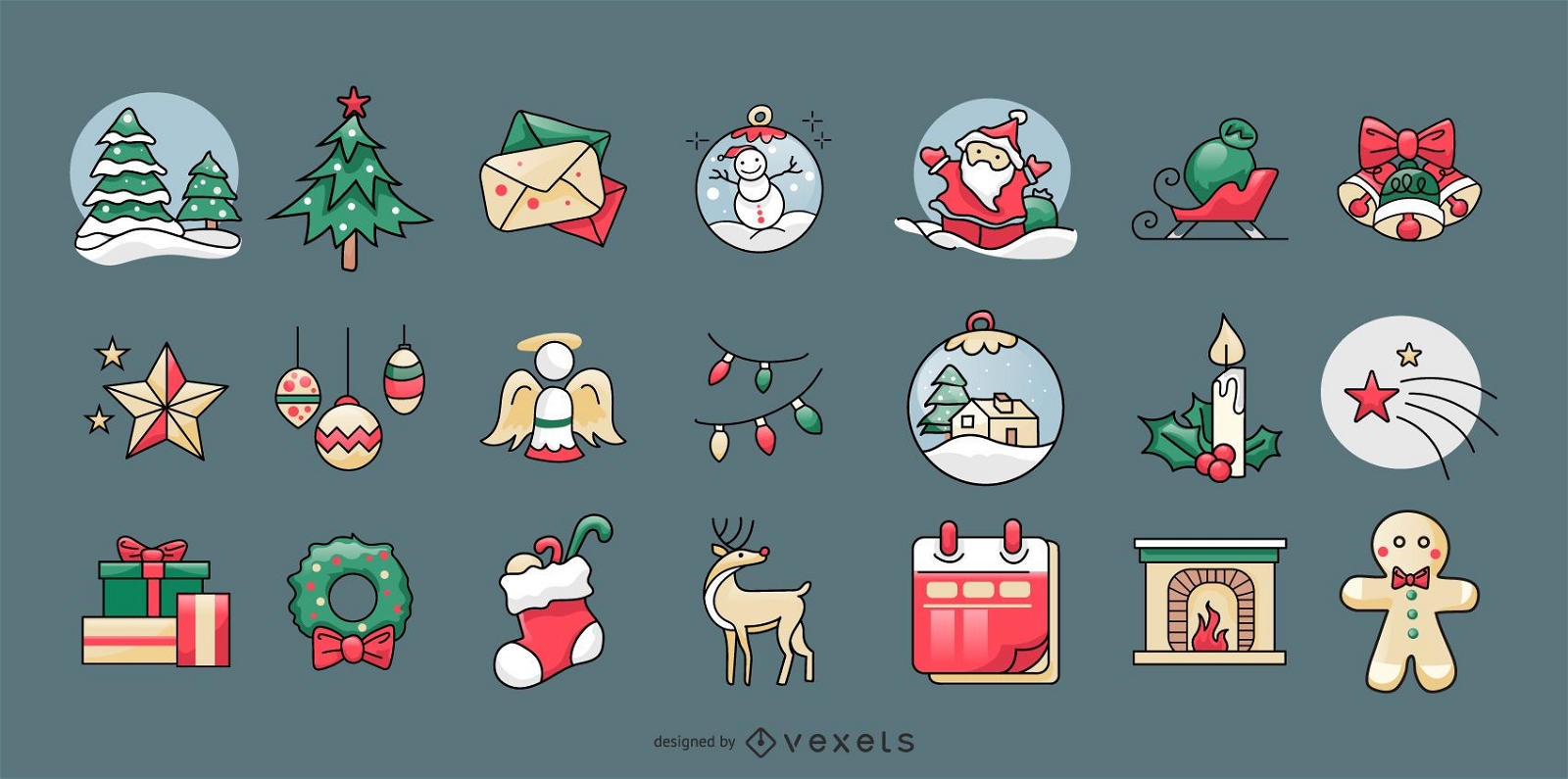 Christmas cute elements collection