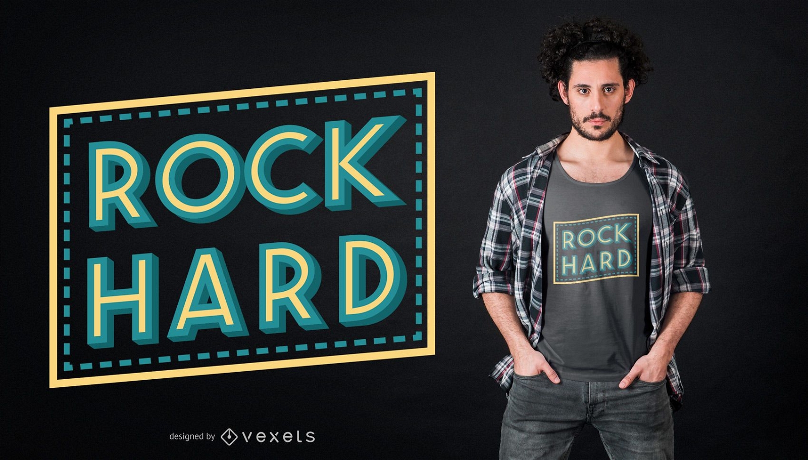 Rock hard t-shirt design