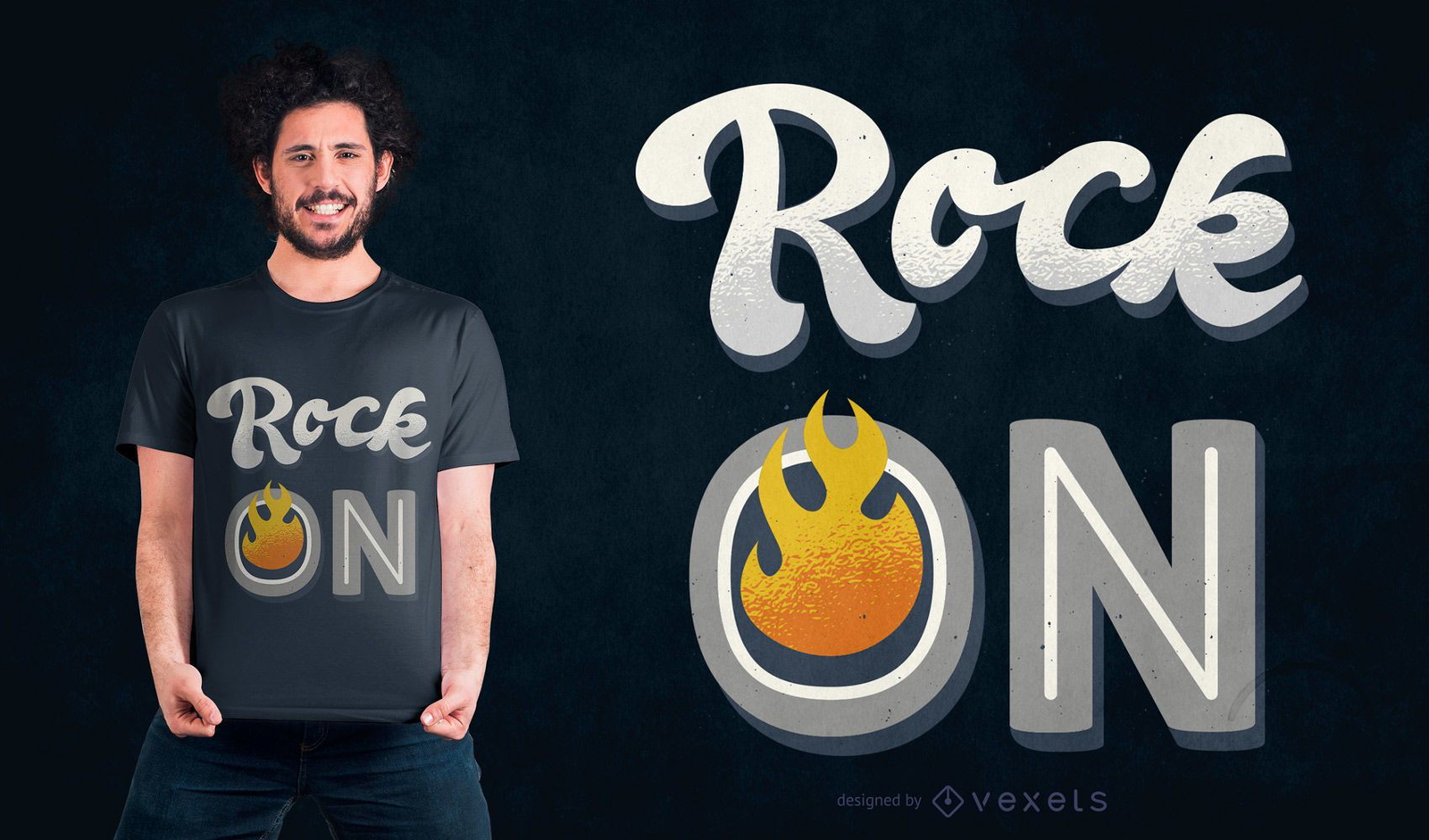 Diseño de camiseta rock on quote