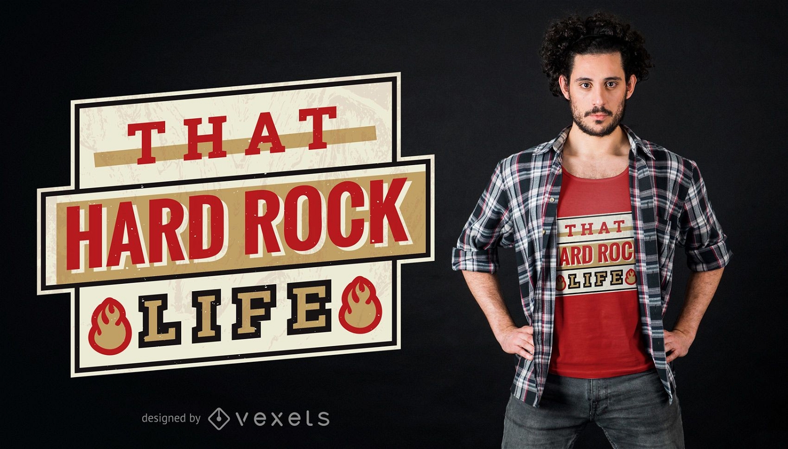 Dise?o de camiseta de hard rock life