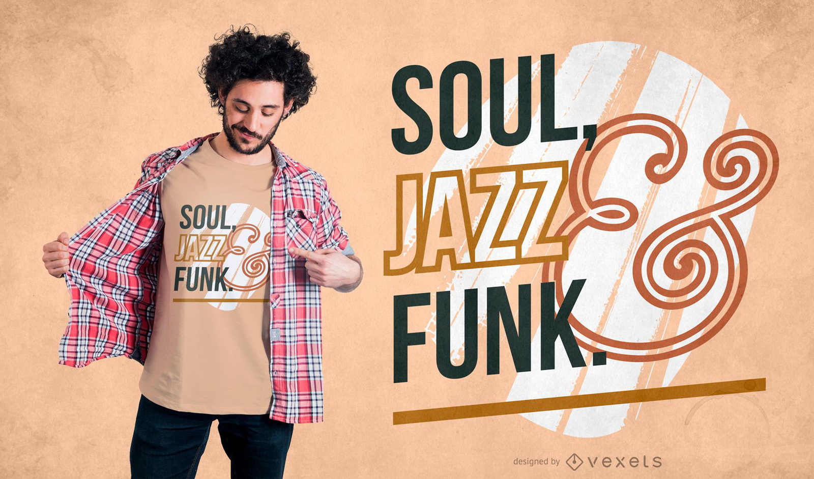 Diseño de camiseta soul jazz funk