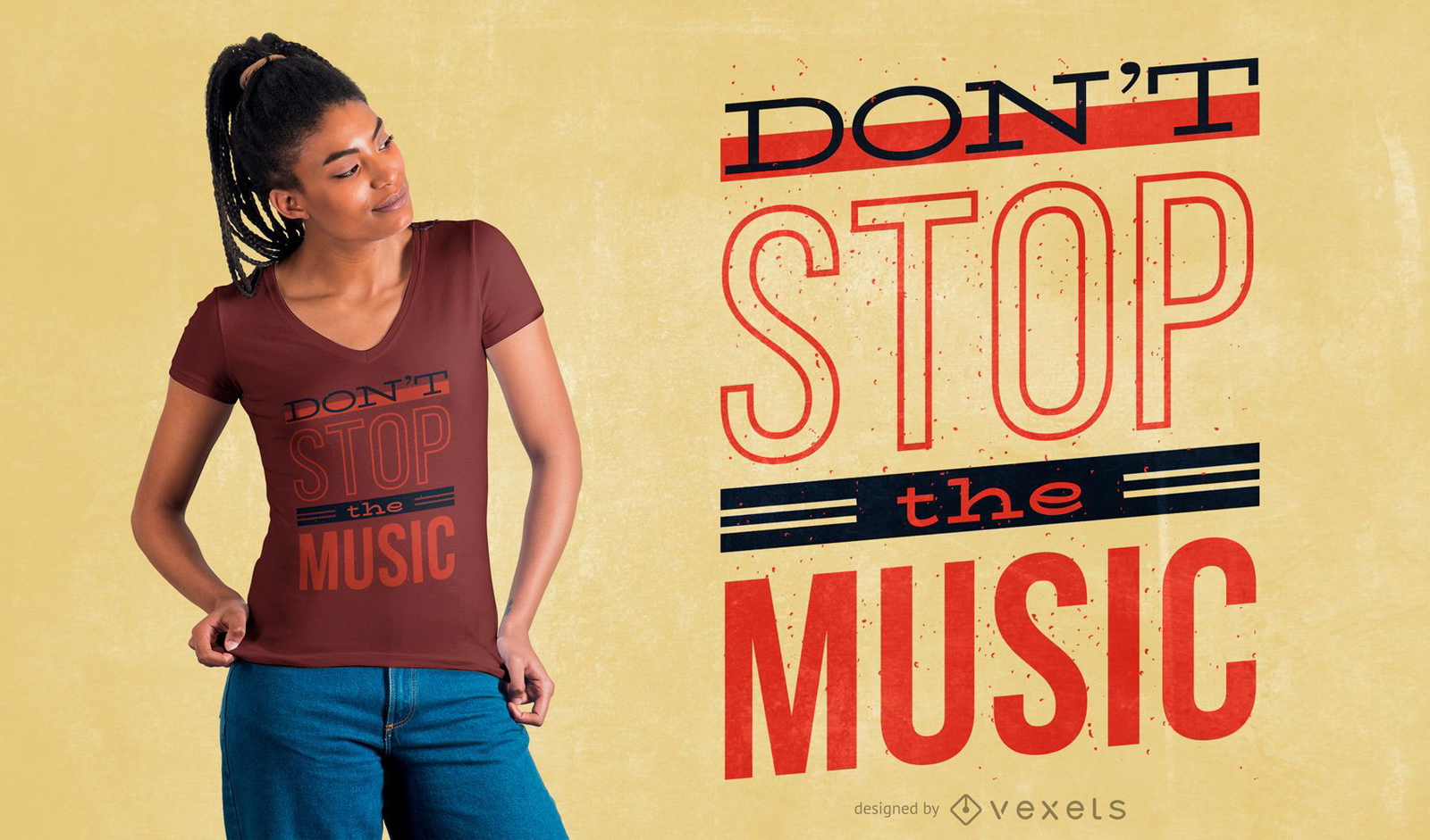 Donâ????t stop music t-shirt design