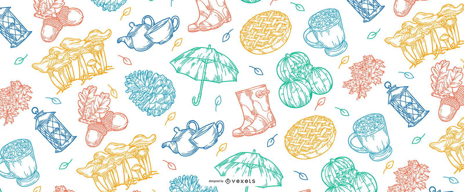 Fall elements pattern design