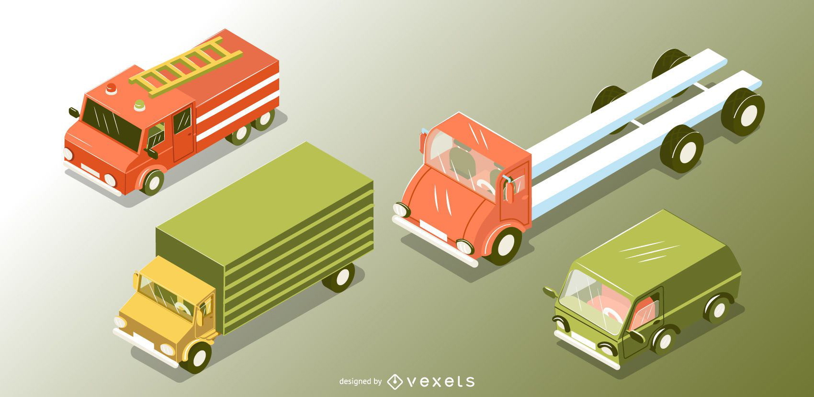 Download Isometric Transport Set - Vector Download