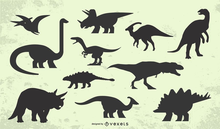 Dinosaur silhouette set Dinosaur silhouette set