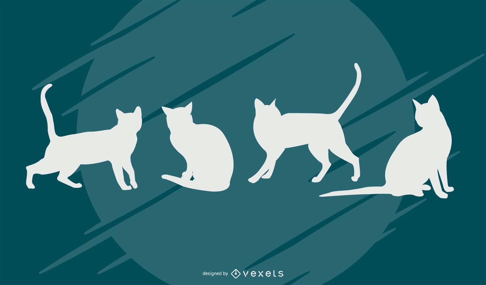 Conjunto de vectores de silueta de gato