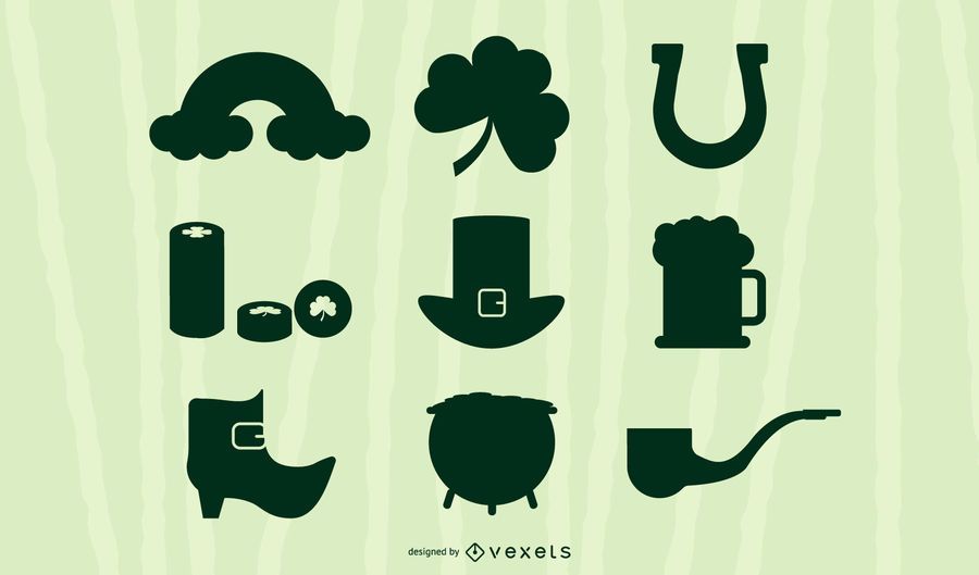 Saint patrick’s silhouette set Saint patrick’s silhouette set