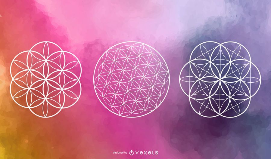 Conjunto de vectores de círculo de geometría sagrada Conjunto de vectores de círculo de geometría sagrada
