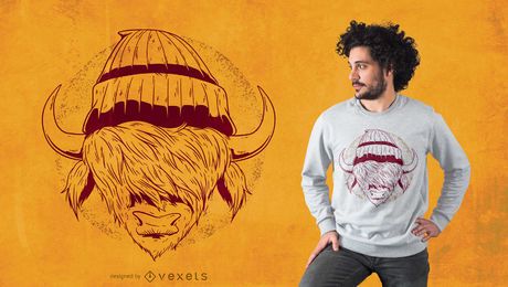 Design de t-shirt de búfalo hipster Design de t-shirt de búfalo hipster