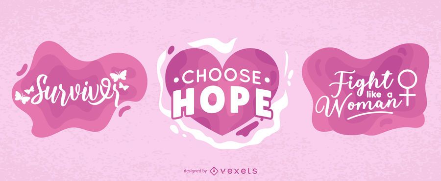 Breast cancer awareness vector set Breast cancer awareness vector set