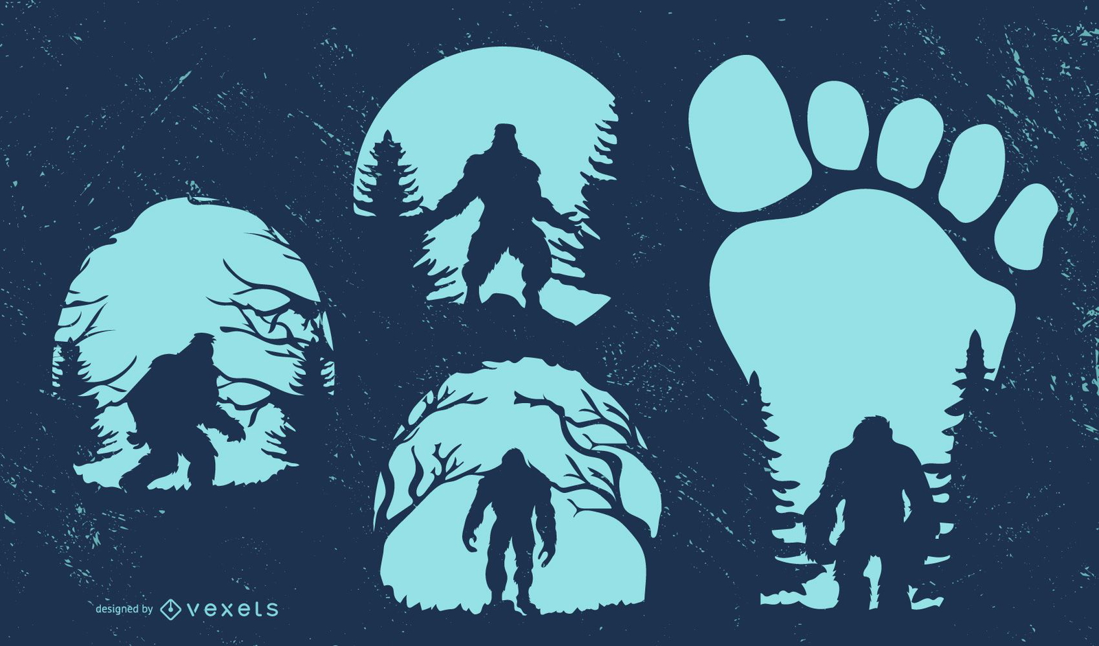 Download Bigfoot Silhouette Design Collection - Vector Download