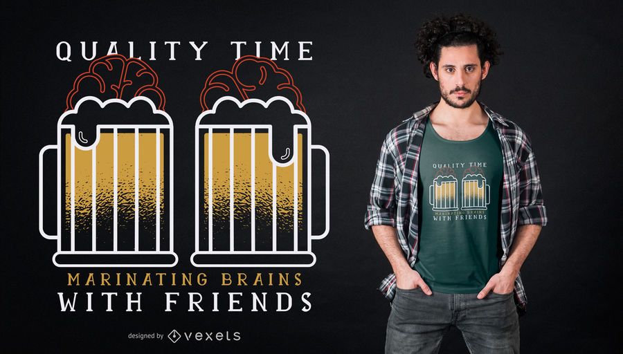Bier Gehirn Zitat T-Shirt Design Bier Gehirn Zitat T-Shirt Design