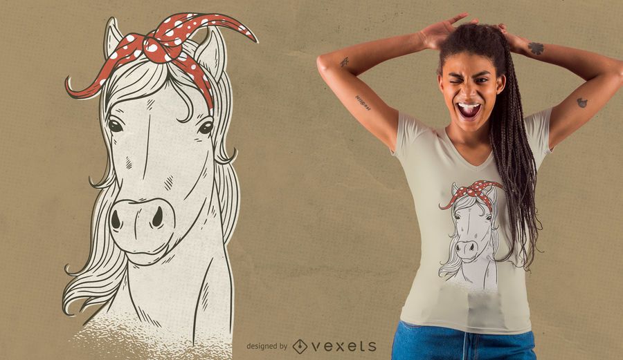 Bandana horse t-shirt design Bandana horse t-shirt design