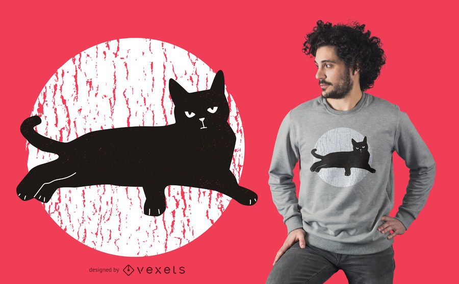 Black cat t-shirt design Black cat t-shirt design