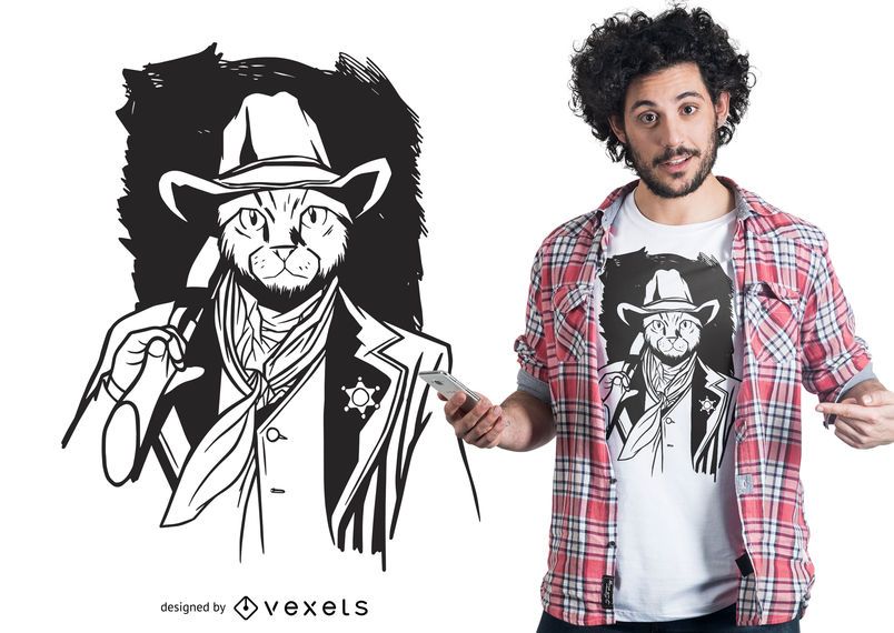 Cowboy cat t-shirt design Cowboy cat t-shirt design