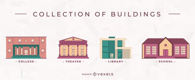 Conjunto de vector plano de construcción