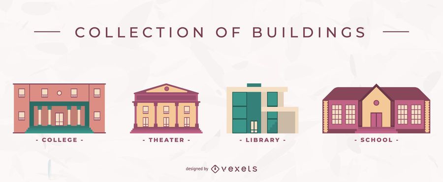 Building flat vector set Building flat vector set