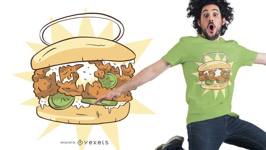 Chicken sandwich t-shirt design Chicken sandwich t-shirt design