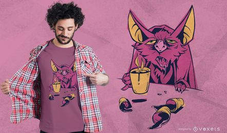 Kaffee Fledermaus T-Shirt Design Kaffee Fledermaus T-Shirt Design