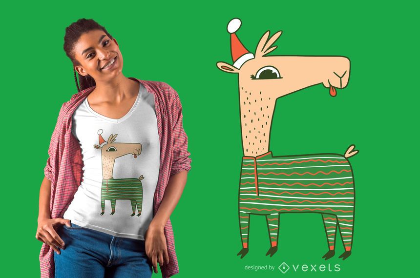 Christmas llama t-shirt design Christmas llama t-shirt design