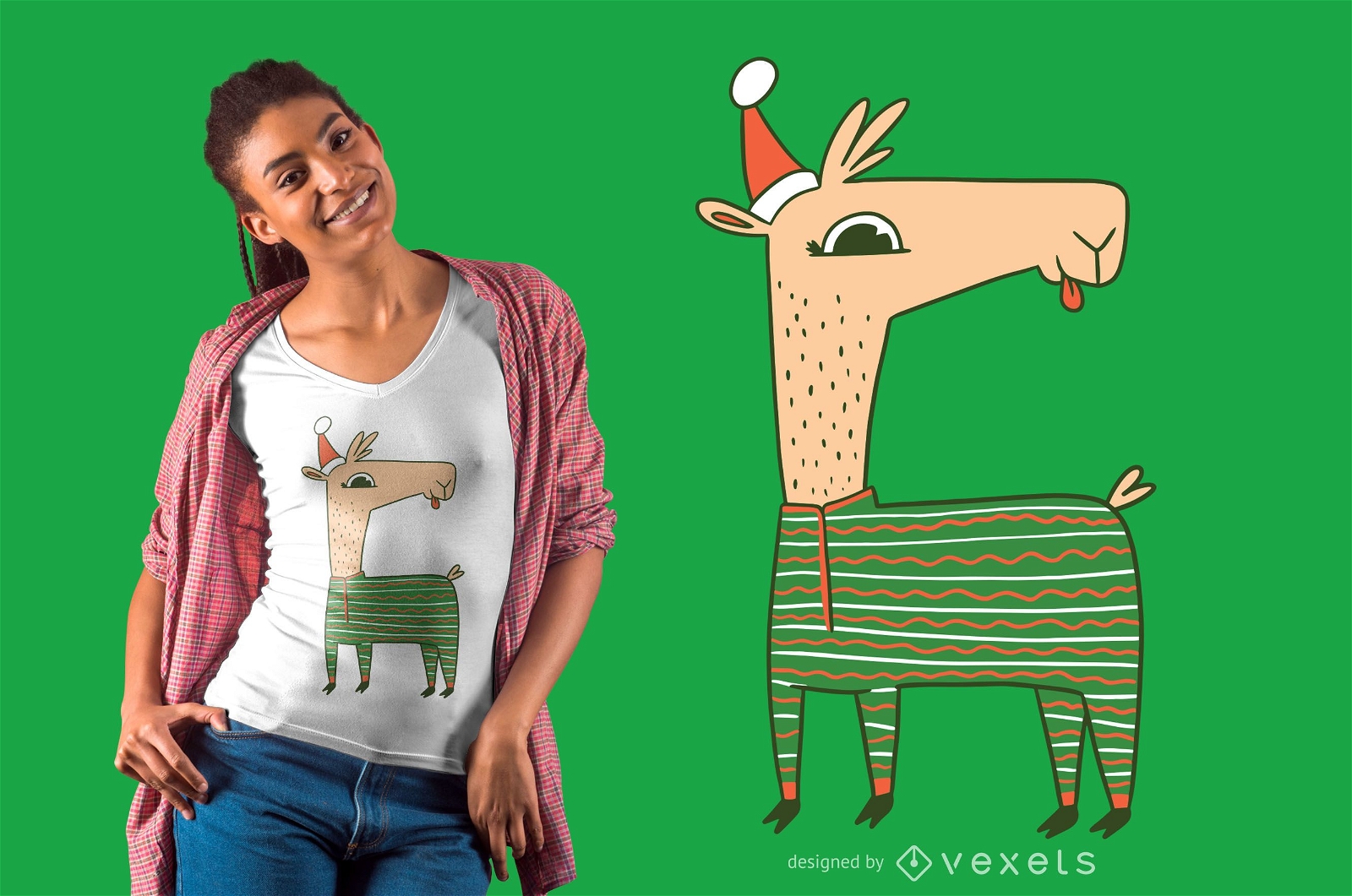 Christmas llama t-shirt design