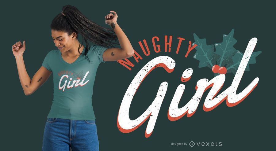 Christmas naughty girl t-shirt design Christmas naughty girl t-shirt design