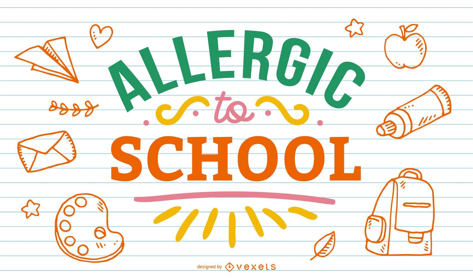Allergic to school lettering design