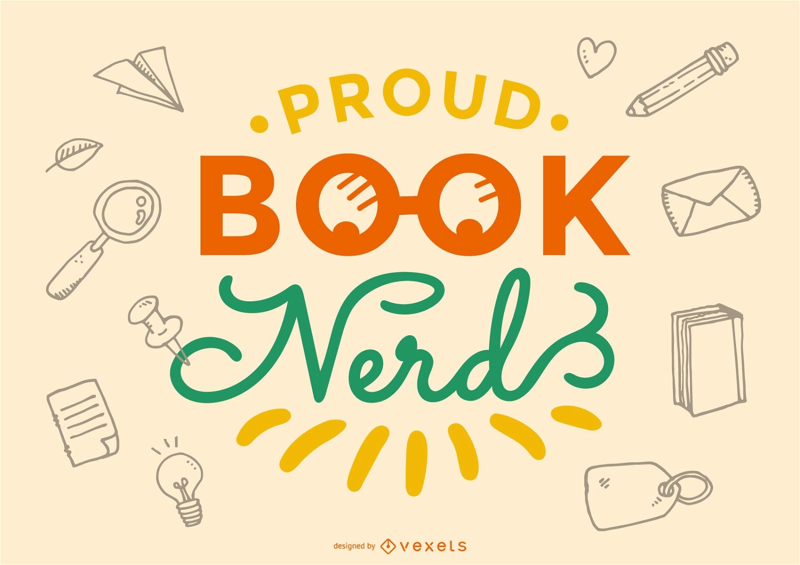 Design de letras de nerd de livro alto