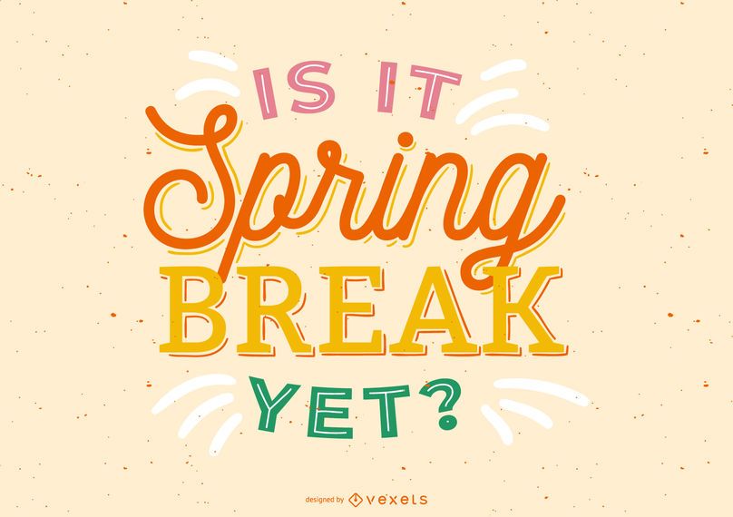 Spring Break Lettering Design - Vector Download