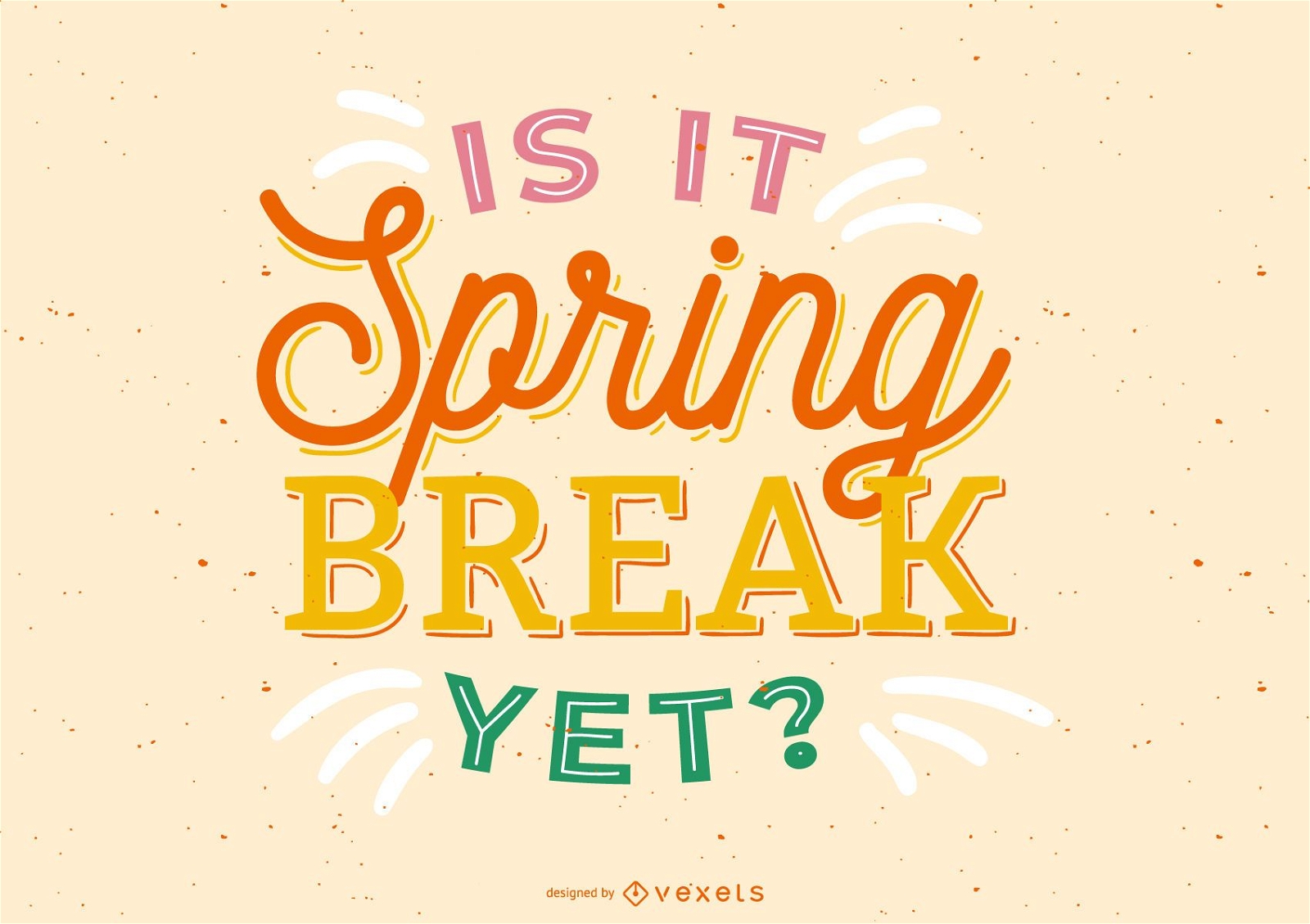 Spring break lettering design