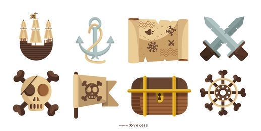 Pirate elements vector pack
