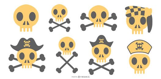 Piratenschädel-Vektorsatz