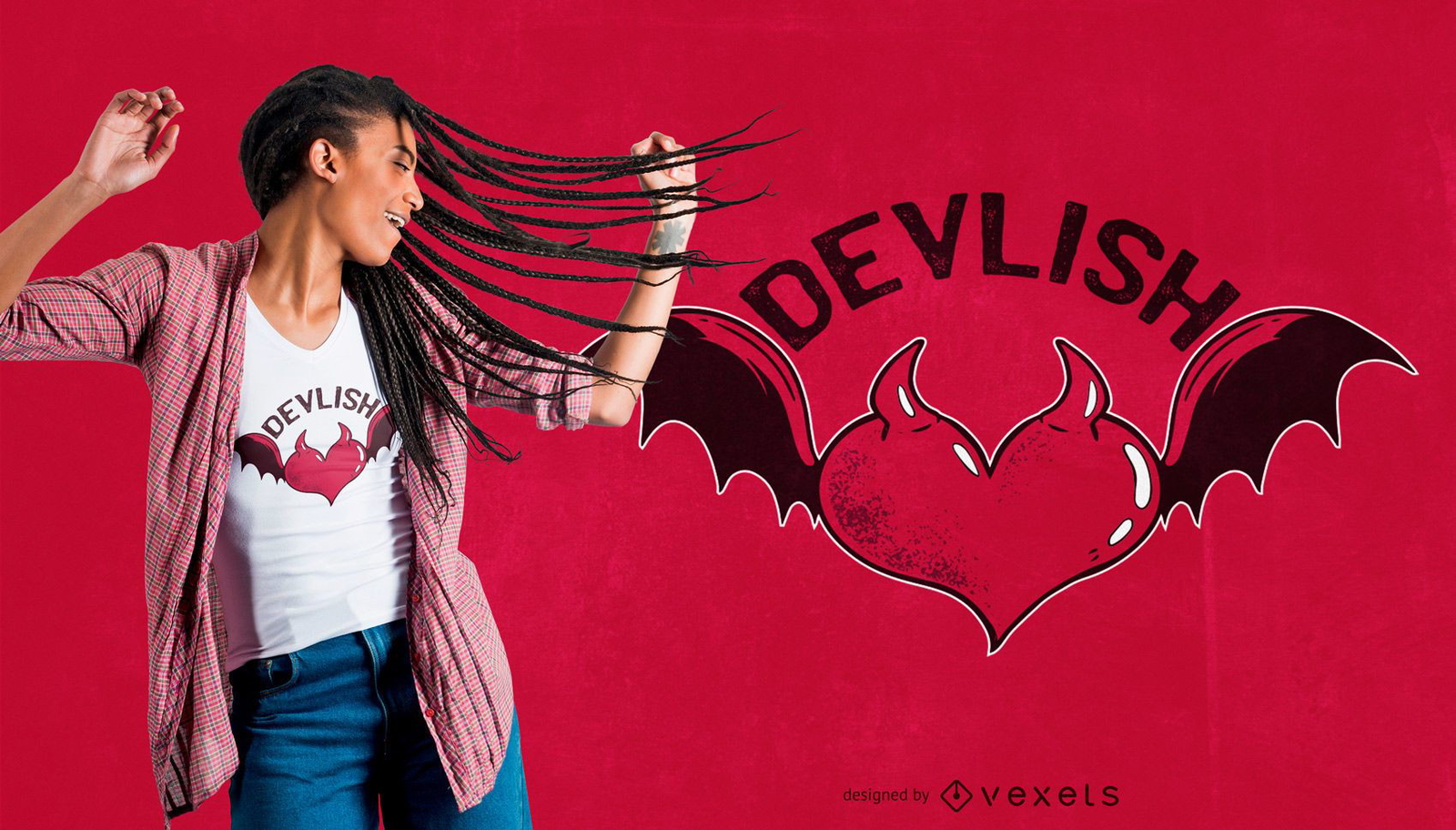 Devil heart t-shirt design