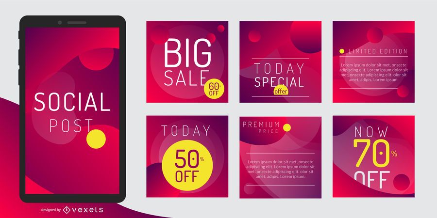 Social Post Promo Design Template Pack Social Post Promo Design Template Pack